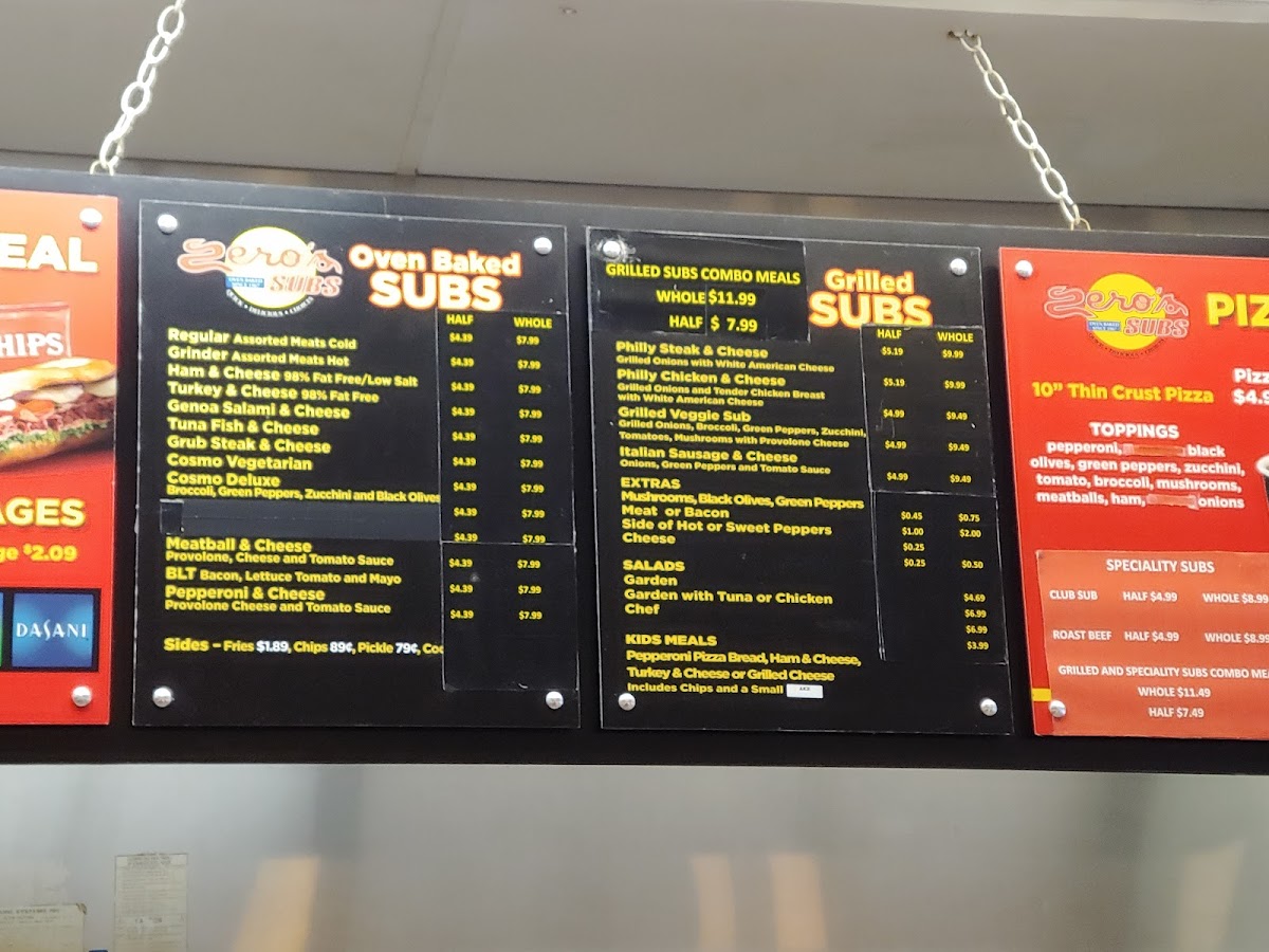 Menu Zero's Subs-1